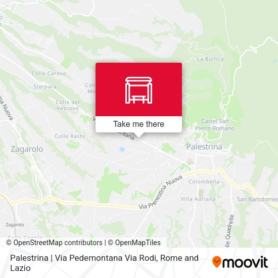 Palestrina | Via Pedemontana Via Rodi map