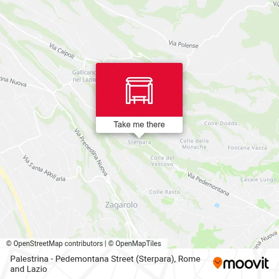 Palestrina - Pedemontana Street (Sterpara) map