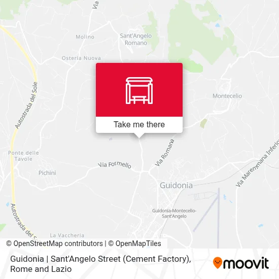 Guidonia | Sant'Angelo Street (Cement Factory) map