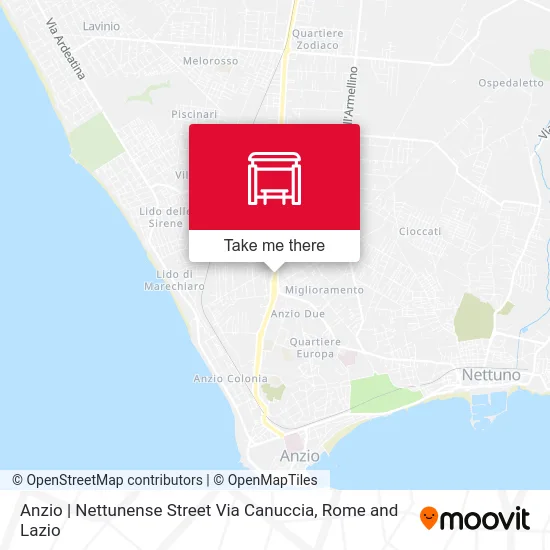 Anzio | Nettunense Street Via Canuccia map