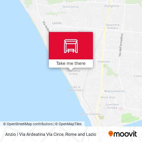 Anzio | Via Ardeatina Via Circe map