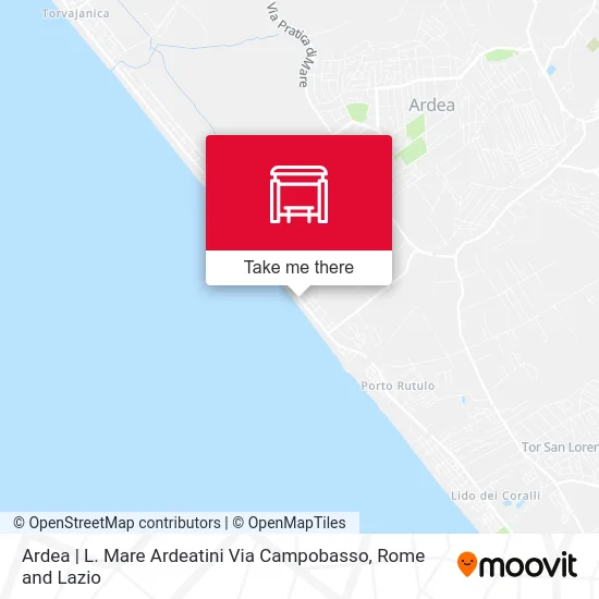 Ardea | Ardeatini Seafront Via Campobasso map