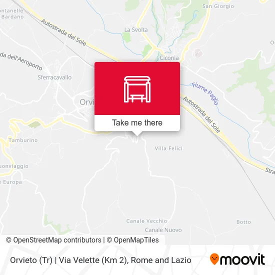 Orvieto | Velette Street (Km 2) map