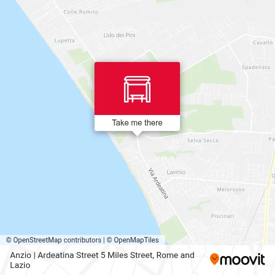 Anzio | Ardeatina Street 5 Miles Street map