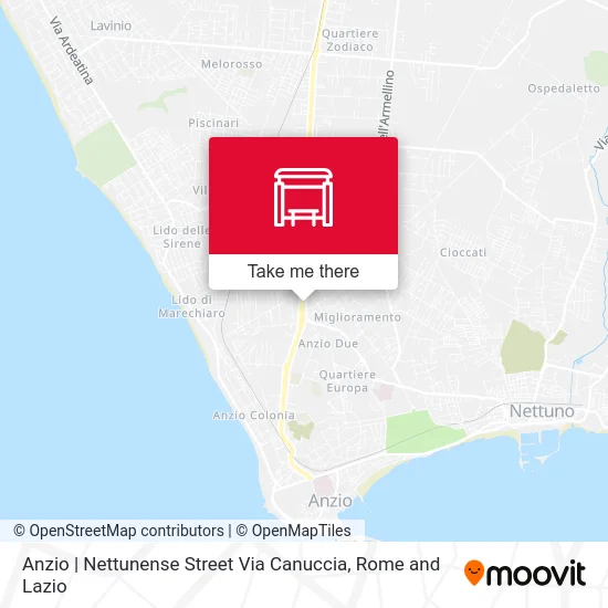 Anzio | Nettunense Street Via Canuccia map