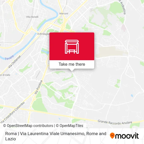 Rome | Laurentina Road Humanism Avenue map