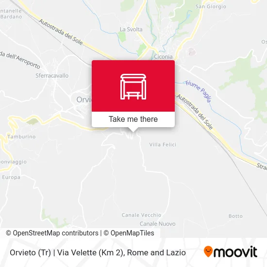Orvieto | Velette Street (Km 2) map
