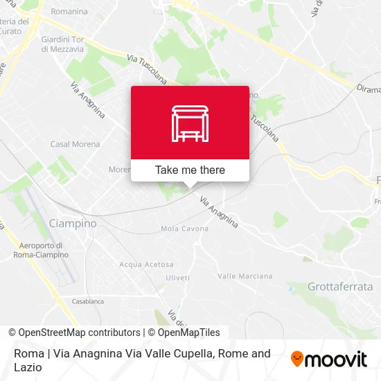 Roma | Via Anagnina Via Valle Cupella map