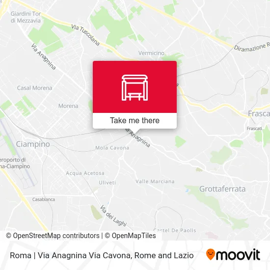 Roma | Via Anagnina Via Cavona map