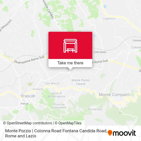 Monte Porzio | Colonna Road Fontana Candida Road map