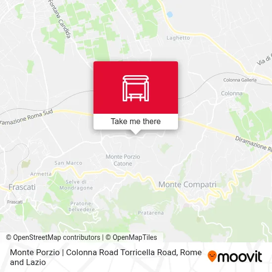 Monte Porzio | Colonna Road Torricella Road map
