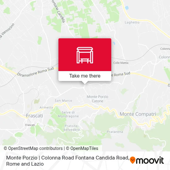 Monte Porzio | Colonna Road Fontana Candida Road map