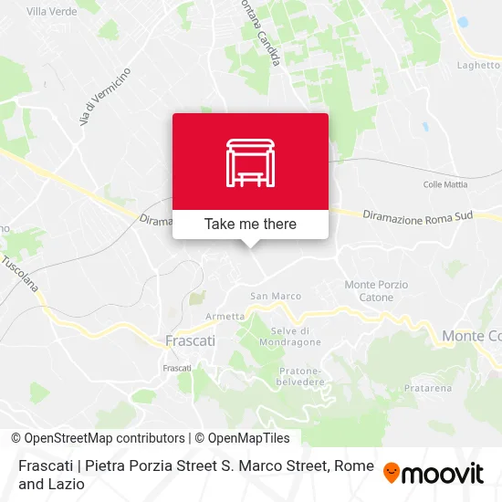 Frascati | Pietra Porzia Street S. Marco Street map