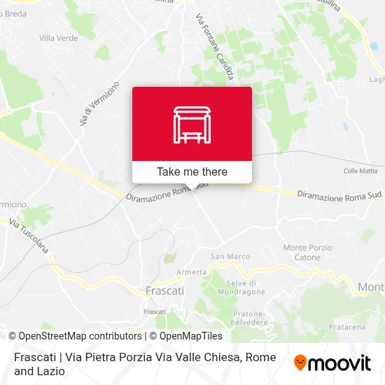 Frascati | Via Pietra Porzia Via Valle Chiesa map