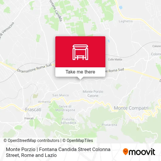 Monte Porzio | Fontana Candida Street Colonna Street map