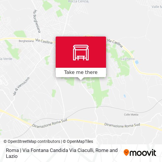 Roma | Via Fontana Candida Via Ciaculli map