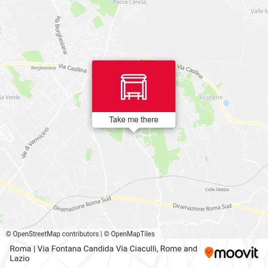 Roma | Via Fontana Candida Via Ciaculli map