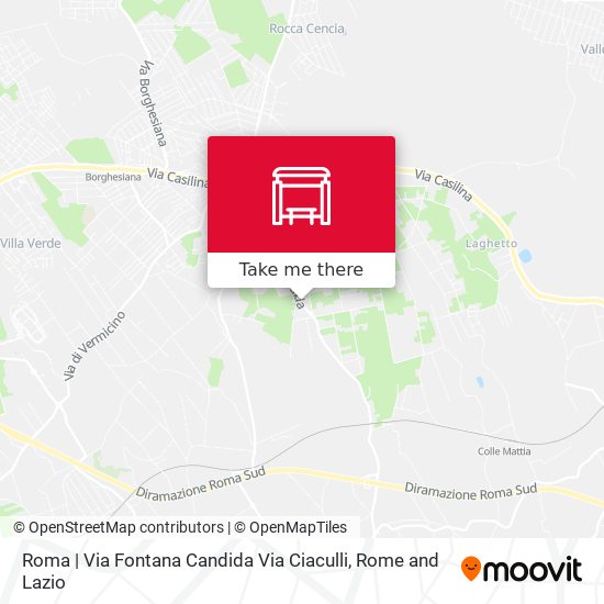 Roma | Via Fontana Candida Via Ciaculli map