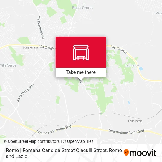 Rome | Fontana Candida Street Ciaculli Street map