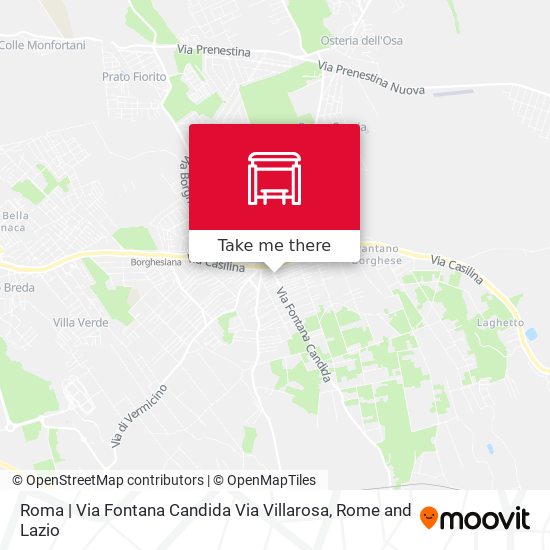 Roma | Via Fontana Candida Via Villarosa map