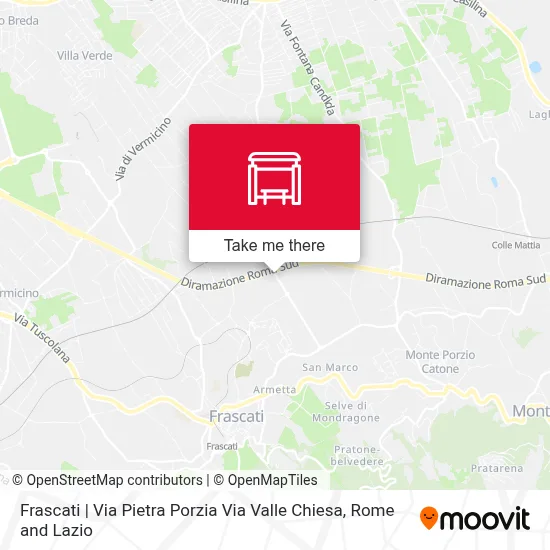 Frascati | Via Pietra Porzia Via Valle Chiesa map