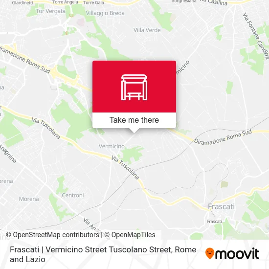 Frascati | Vermicino Street Tuscolano Street map