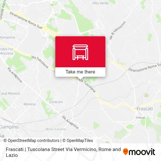 Frascati | Tuscolana Street Via Vermicino map