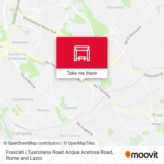 Frascati | Tuscolana Road Acqua Acetosa Road map