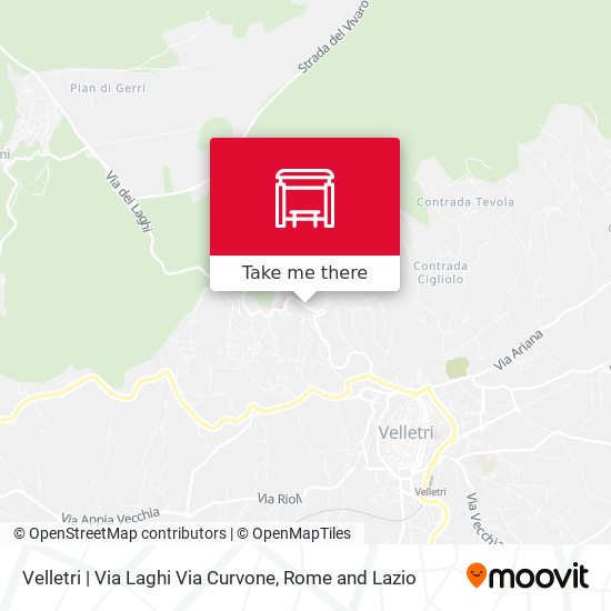 Velletri | Via Laghi Via Curvone map
