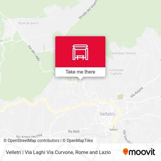 Velletri | Lakes Road Via Curvone map