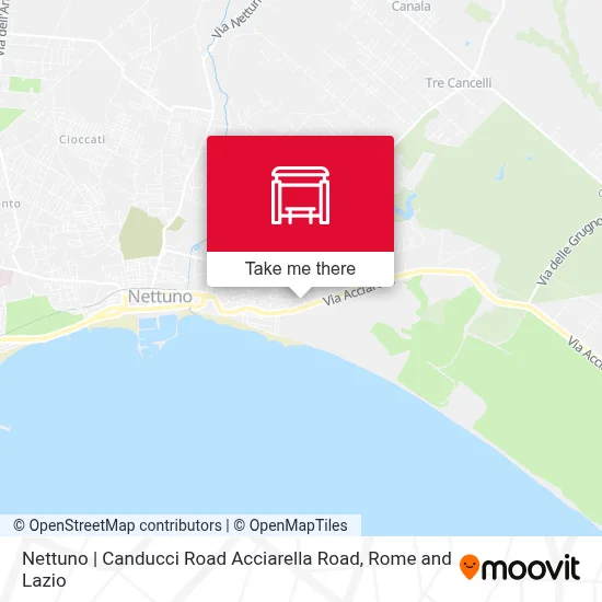 Nettuno | Canducci Road Acciarella Road map