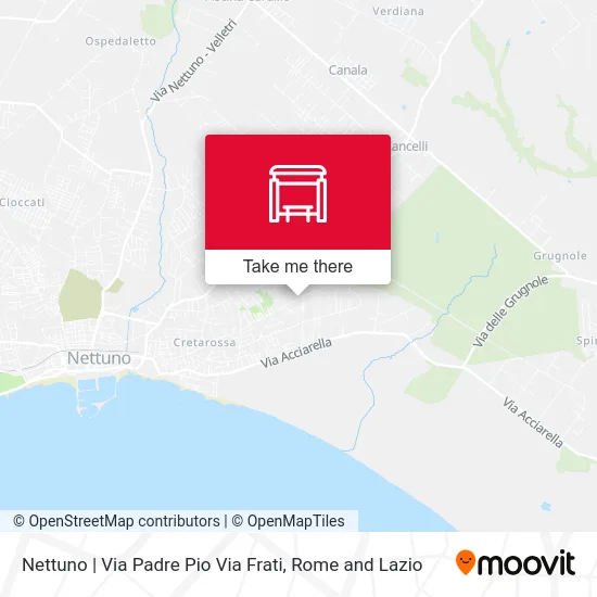 Nettuno | Padre Pio Road Frati Road map