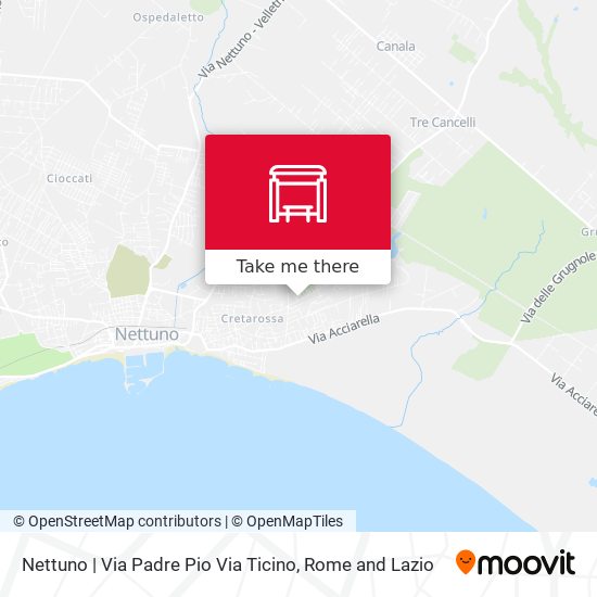 Nettuno | Via Padre Pio Via Ticino map
