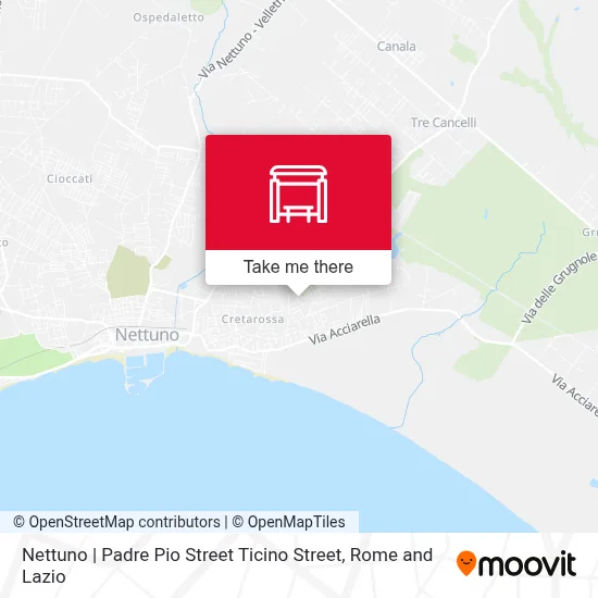 Nettuno | Padre Pio Street Ticino Street map