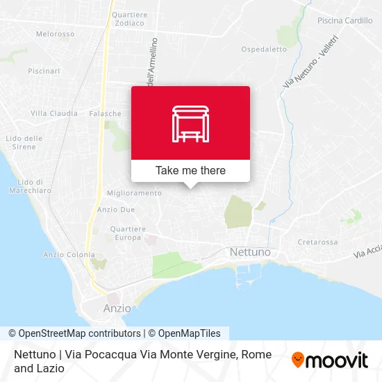 Nettuno | Pocacqua Road Monte Vergine Road map