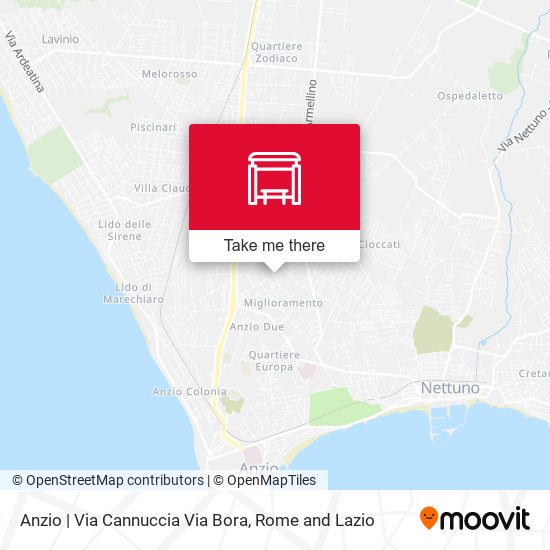 Anzio | Via Cannuccia Via Bora map