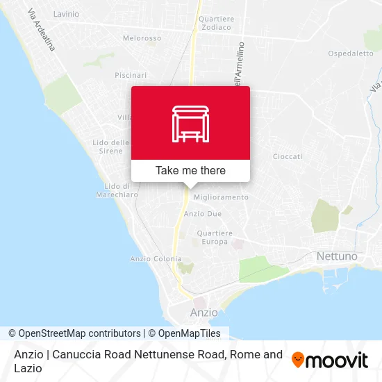 Anzio | Canuccia Road Nettunense Road map