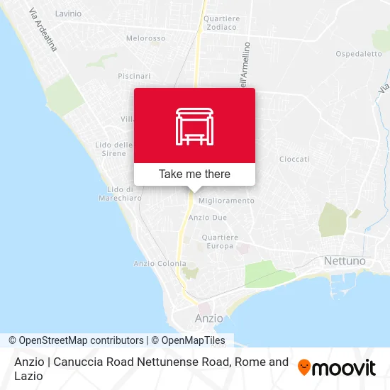 Anzio | Canuccia Road Nettunense Road map