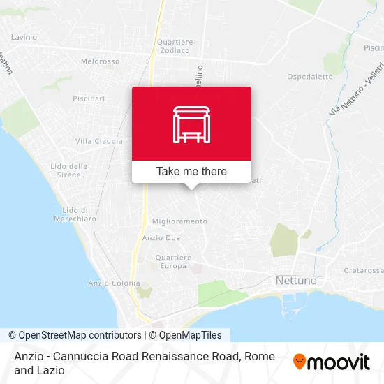 Anzio - Cannuccia Road Renaissance Road map