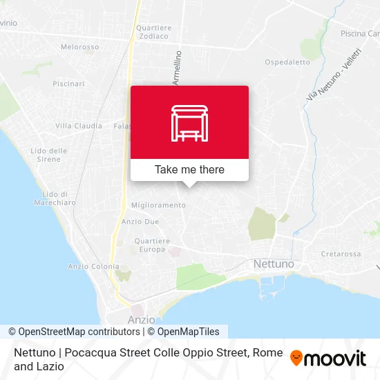 Nettuno | Pocacqua Street Colle Oppio Street map