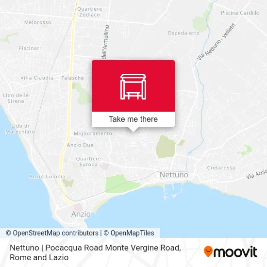 Nettuno | Pocacqua Road Monte Vergine Road map