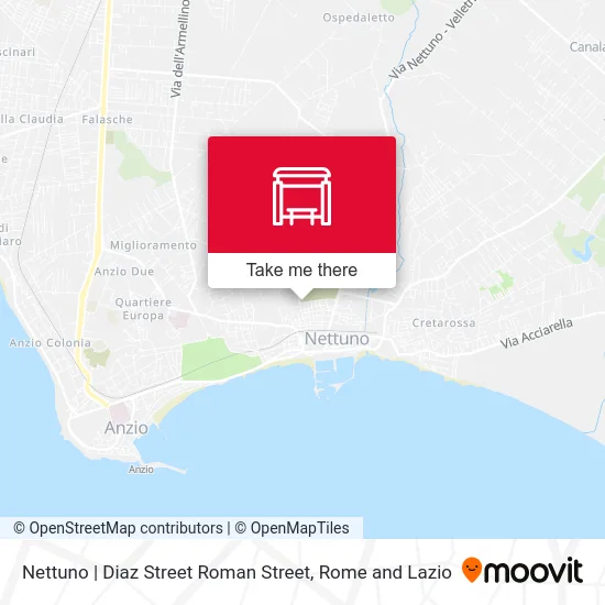 Nettuno | Diaz Street Roman Street map