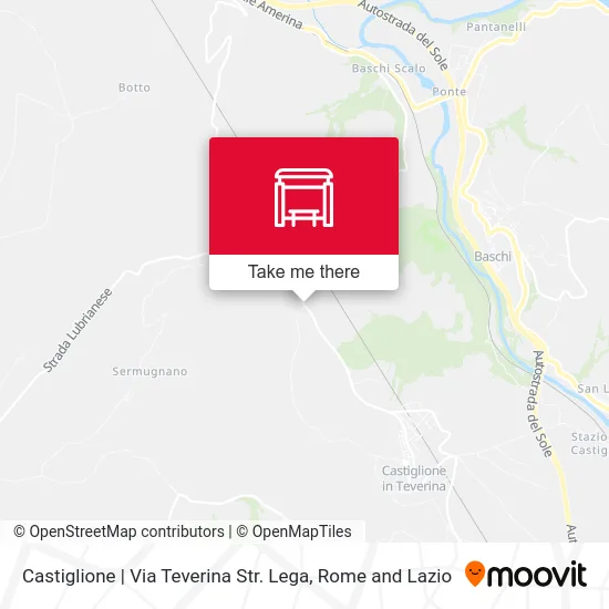Castiglione | Teverina Road Lega Street map