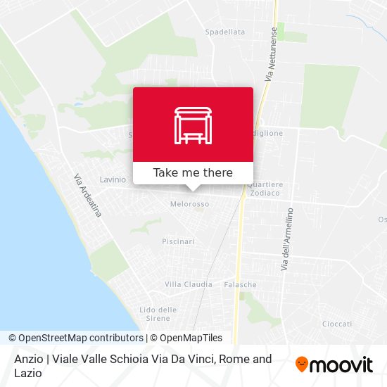 Anzio | Viale Valle Schioia Via Da Vinci map