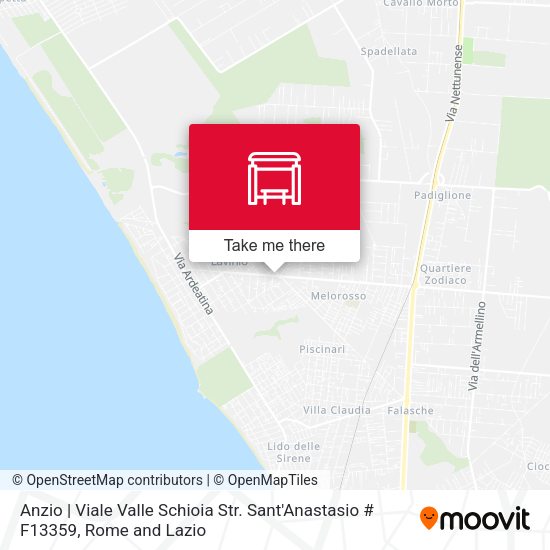 Anzio | Viale Valle Schioia Str. Sant'Anastasio map
