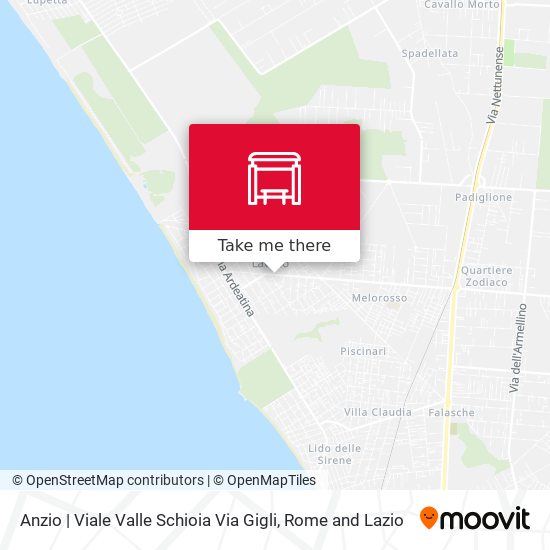 Anzio | Viale Valle Schioia Via Gigli map