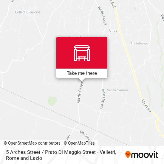 5 Arches Street / Prato Di Maggio Street - Velletri map