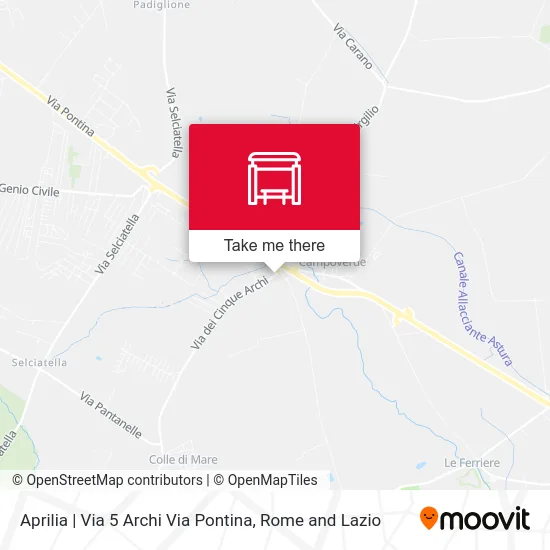 5 Arches Street / Pontina Street - Aprilia map