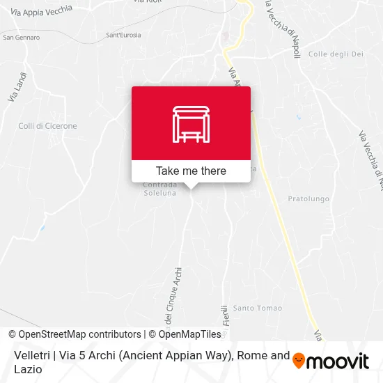 Velletri | Via 5 Archi (Ancient Appian Way) map