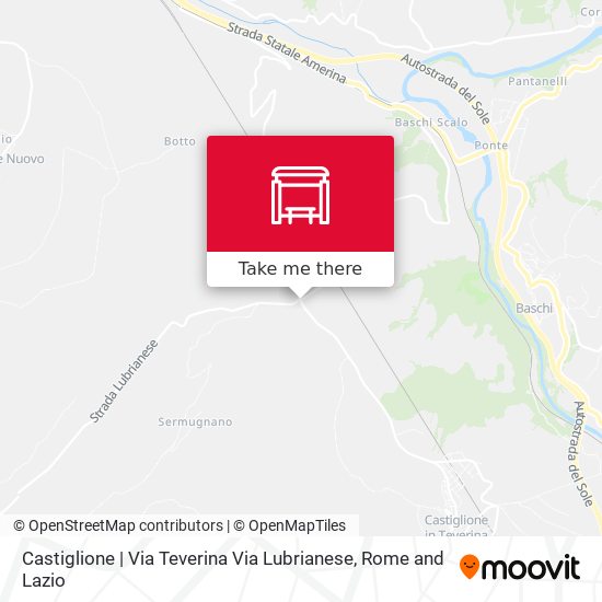 Castiglione | Via Teverina Via Lubrianese map